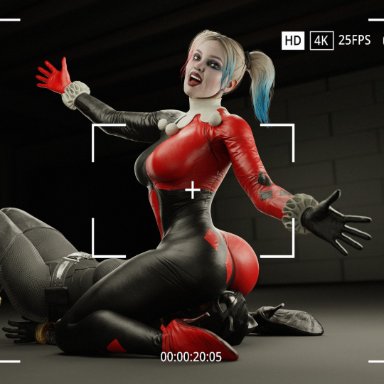 dc, dc comics, injustice 2, catwoman, catwoman (injustice), harley quinn, harley quinn (classic), harley quinn (injustice), jvfemdom, 2girls, arrogant, asphyxiation, ass smothering, beaten, between legs