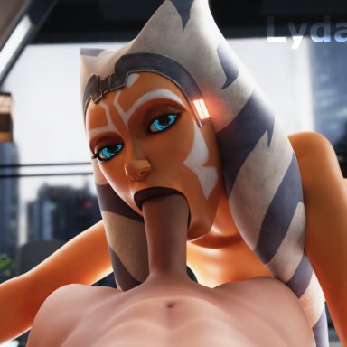 clone wars, lucasfilm, star wars, the clone wars: season seven, ahsoka tano, togruta, airress3d (3d-modeller), lydaz, 1boy, 1girls, athletic, athletic female, bedroom, bending forward, bending over