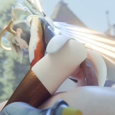 overwatch, overwatch 2, mercy, fraxxlr, 1boy, 1boy1girl, 1girl1boy, 1girls, anal, anal sex, ass, big penis, blonde female, blonde hair, female