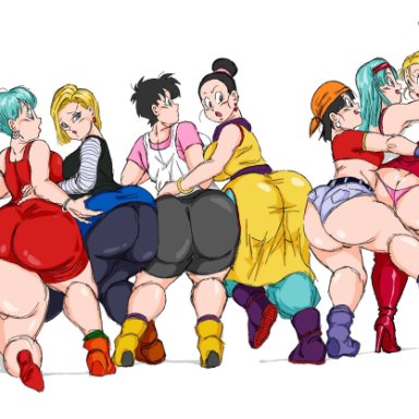 dragon ball, dragon ball gt, dragon ball z, android 18, bra (dragon ball), bra briefs, bulma, bulma (dragon ball), bulma briefs, chichi, marron, pan (dragon ball), panchy, panchy (dragon ball), panchy briefs