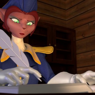 disney, treasure planet, captain amelia, opennsfwsp, slowlearner, 1boy, 1girls, anthro, blowjob, cum in mouth, dark-skinned male, deepthroat, dominant male, face fucking, facefuck