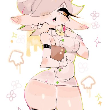 nintendo, splatoon, splatoon (series), splatoon 2, splatoon 3, inkling, inkling girl, marie (splatoon), squid sisters, usa37107692, 1girls, arm band, ass, bare shoulders, big ass