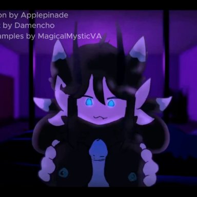 roblox, kulfi, oc, original character, applepinade (artist), damencho, magicalmysticva, :3, 1boy, 1girl1boy, 1girls, animal ears, areolae, big breasts, black fur