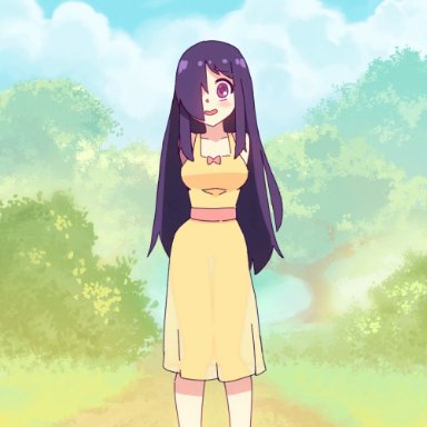 katawa shoujo, ikezawa hanako, rtil, :d, &gt; &lt;, 1girls, accidental exposure, ass, bare shoulders, barefoot, blush, breasts, burn scar, burn scars, chest