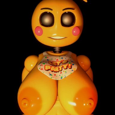 five nights at freddy's, five nights at freddy's 2, scottgames, lovetaste chica, toy chica (fnaf), deanm1ken, adorable, animatronic, anthro, avian, beakless, bird, chicken, cute, cute face