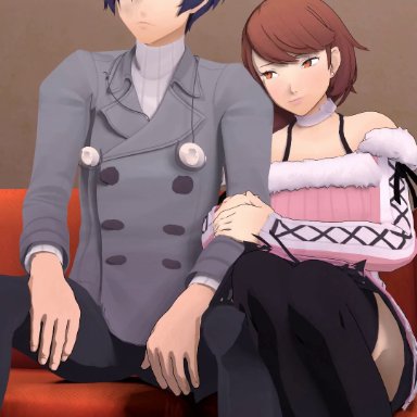 persona, persona 3, persona 3 reload, yukari takeba, lazyprocrastinator, 1boy, 1girls, brown eyes, brown hair, cum inside, light skin, light-skinned female, short hair, video game character, 1080p