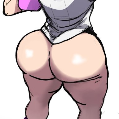 dragon ball, dragon ball z, videl, videl (short hair), blackwhiplash, bwl, 1girls, big ass, big ass (female), dat ass, dumptruck ass, fat ass, fingerless gloves, gloves, huge ass