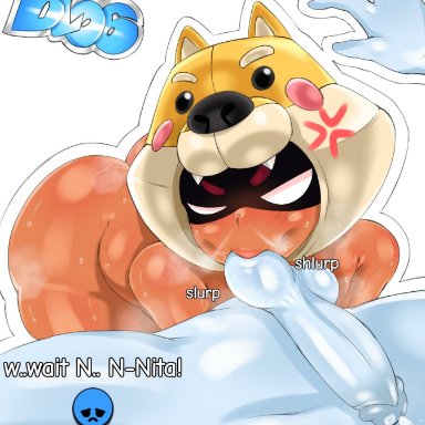 brawl stars, nita (brawl stars), shiba nita, svdielius, ball fondling, sucking testicles, tagme