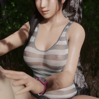 dead or alive, kokoro (doa), lazyprocrastinator, 1boy, 1girls, asian, asian female, black hair, bouncing breasts, breasts, breasts visible through clothing, dark hair, female, female focus, light skin