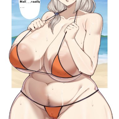 uzaki-chan wa asobitai!, uzaki tsuki, gonzalo costa, 1girls, breasts, female, hips, huge breasts, light skin, light-skinned female, long hair, mature female, milf, mother, thick thighs