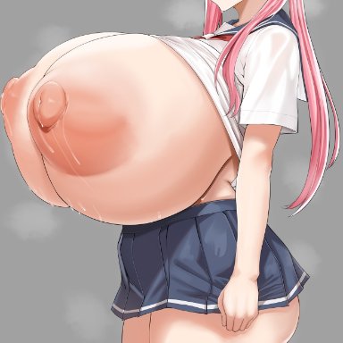 saki, haramura nodoka, chomikuplus, 1girls, big breasts, blue eyes, blush, breasts, breasts bigger than head, breasts out, busty, enormous breasts, female, female only, gigantic breasts