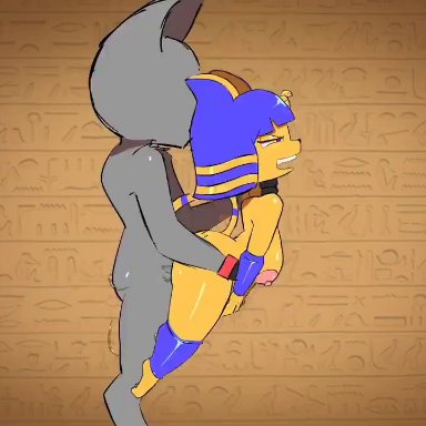 animal crossing, ankha, ankha (animal crossing), milkshoba, 1boy, 1boy1girl, 1girls, breasts, female, male, penis, sex, animated, mp4, sound