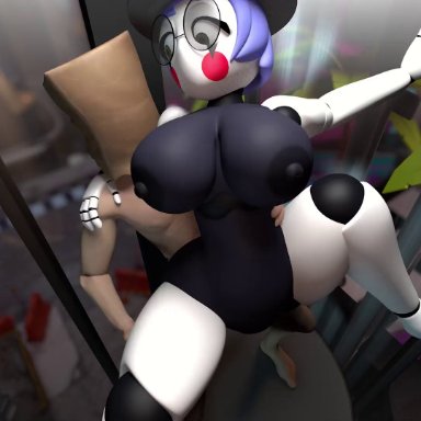 five nights at freddy's, stuffbot(nightbotgrey), nightbotgrey, 1boys, 1girls, ass, big ass, big breasts, big butt, breasts, female, male, sex, 3d, animated