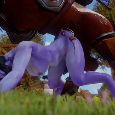 warcraft, world of warcraft, draenei, nekonyan, opennsfwsp, vellektra, 1girls, animal penis, ass, breasts, equine penis, female, horse, horse penis, horsecock