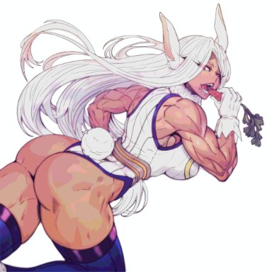 my hero academia, miruko, rumi usagiyama, master dcj, 1girls, abs, ass, ass focus, back, back view, bare arms, bare legs, bare shoulders, bare thighs, big ass