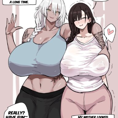 xipa, 1futa, 1girls, belly, belly button, big breasts, blush, blushing, breast grab, breasts, bulge, busty, clothed, clothing, dark skin