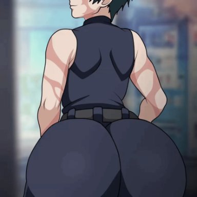 jujutsu kaisen, zenin maki, solodusk57, 1girls, ass clap, ass clapping, ass jiggle, ass shake, ass shaking, big, big ass, big butt, bouncing ass, bouncing butt, burn scar