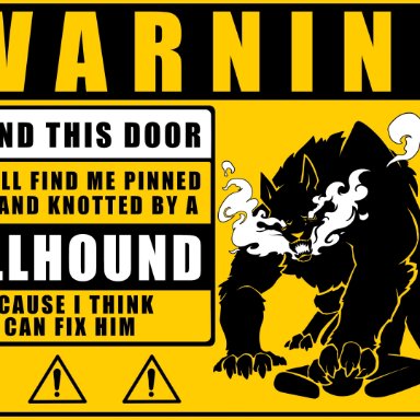 mythology, warning sign person, lluisabadias, all fours, ambiguous gender, ambiguous penetration, ass up, canid, canid demon, canine, demon, duo, feral, from behind position, fur