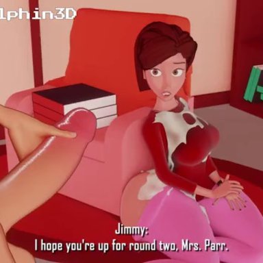 disney, pixar, the incredibles, dash parr, elastigirl, helen parr, original character, reddolphin3d, 1boy, 1girls, ass, big ass, big breasts, big thighs, breasts