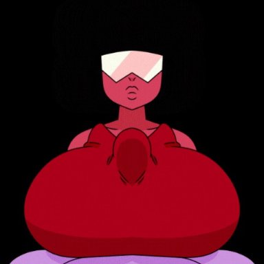 beat banger, cartoon network, steven universe, amethyst (steven universe), garnet (steven universe), gem (species), 1futa, 1girl, 1girls, big breasts, big penis, boobjob, clothed, clothed female nude futa, clothing