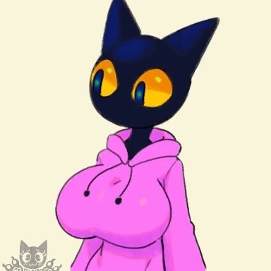 69blackcat69, big breasts, breasts, catgirl, hands on breasts, hands on own chest, heart-shaped pupils, looking at viewer, tight clothing, animated, artist name, no sound, tagme, video