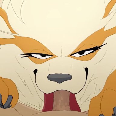 nintendo, pokemon, arcanine, generation 1 pokemon, pok&#233;mon (species), pokemon (species), feral frenzy, itomic, paloma-paloma, bodily fluids, canid, canine, cum, cum in mouth, cum inside