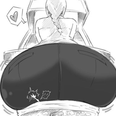 chainsaw man, makima (chainsaw man), gtstamago, 1ambiguous, 1girls, arcade, arcade machine, ass focus, butt crush, butt focus, buttcrush, from behind, from behind position, giantess, larger female