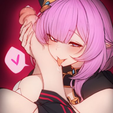 honkai (series), honkai impact 3rd, elysia (honkai impact), raiden mei, rikuguma, 1futa, 1girls, arousal, aroused, aroused face, aroused female, aroused smile, balls, big breasts, big penis