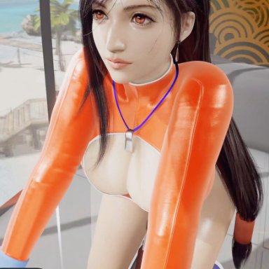 final fantasy, final fantasy vii, tifa lockhart, chloeangelva, x3d, 1girls, big ass, big breasts, bikini, dat ass, exercise, exercise bike, huge ass, huge breasts, jiggling breasts