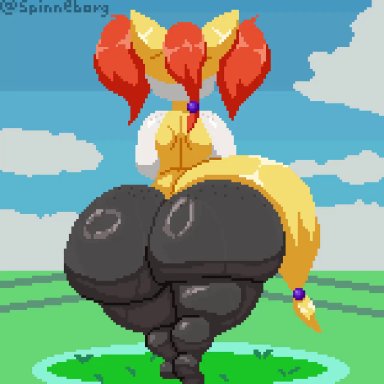 game freak, nintendo, pokemon, braixen, pokemon (species), spinneborg, 1girls, 1pokemon, anthro, ass, bottom heavy, brai, fat ass, female, female only