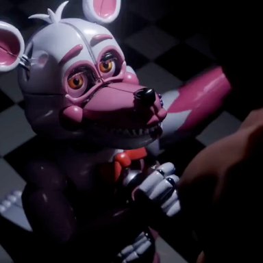 five nights at freddy's, scottgames, funtime foxy, funtime foxy (fnaf), funtime foxy (fnafsl), ambiguous gender, animatronic, anthro, blowjob, cum inside, face fucking, facefuck, furry, handjob, oral