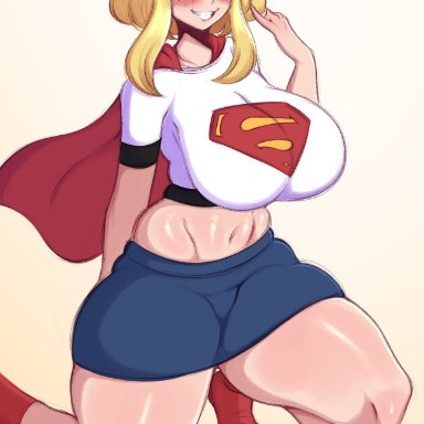 adult swim, dc, dc comics, my adventures with superman, superman (series), toonami, kara zor-el, supergirl, saltyxodium, 1girls, armwear, ass, bent over, big ass, big breasts