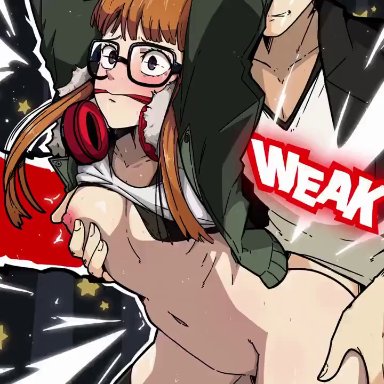 atlus, megami tensei, persona, persona 5, akira kurusu, ren amamiya, sakura futaba, jasminexlynnn, jmbchiefva, mark gavatino, 1boy, 1girls, big breasts, blush, bondage