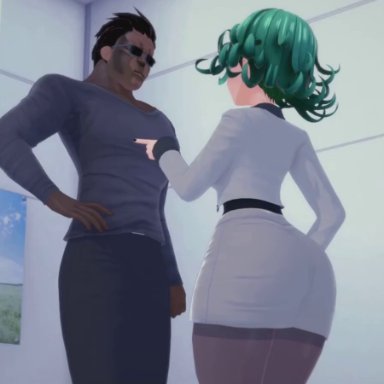 one-punch man, tatsumaki, arenx3d, ass, ass focus, dark skin, dark-skinned male, female, male, male/female, office, office lady, penetration, sex, skirt