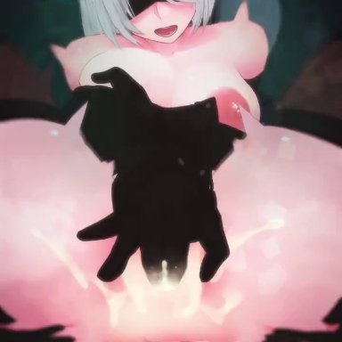 nier: automata, yorha 2b, yorha 9s, opaluva, skello-on-sale, 1boy, 1futa, 1girls, anal, balls, big penis, breasts, cum, cum inside, cum while penetrated