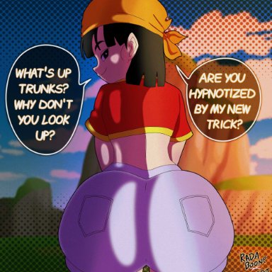 dragon ball, dragon ball gt, shounen jump, pan (dragon ball), z-art, big ass, bubble butt, curvaceous teen, dumptruck ass, fat ass, fat ass teen, huge ass, slutty outfit, slutty teenager, teenage girl