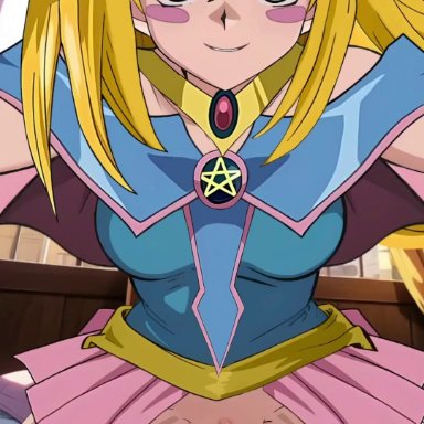 patreon, yu-gi-oh!, dark magician girl, ohmywaifu, 1boy, 1girls, blonde hair, climax, cowgirl, cowgirl position, cum in pussy, cum inside, cumming, cumming inside, cumming together