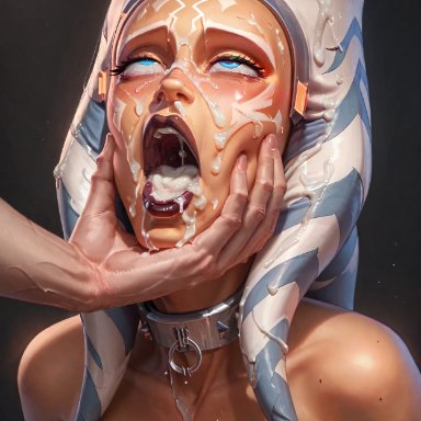 disney, star wars, ahsoka tano, traumai, 1boy, 1boy1girl, 1girl1boy, 1girls, alien, alien girl, alien humanoid, blue eyes, completely nude, completely nude female, cum