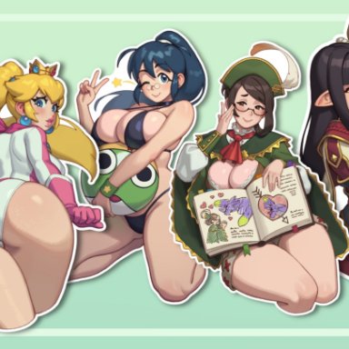 keroro gunsou, mario (series), mario kart, monster hunter, monster hunter (series), monster hunter 4, monster hunter rise, sono bisque doll wa koi wo suru, guildmarm (monster hunter), hinata aki, hinoa, kitagawa marin, minoto, princess peach, rizdraws