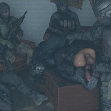 call of duty, ghost (modern warfare 2), simon riley, wadsfgh69, 6boys, anal sex, captured, clothed, clothing, couch, cum, cum in ass, cum inside, dirty room, ejaculation