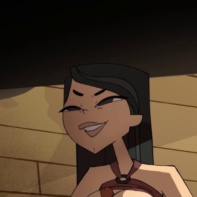 total drama island, heather (tdi), coolerinker, inker comics, inkershike, 1boys, 1girls, asian female, bedroom eyes, big breasts, black eyes, black hair, boobjob, breasts, cum