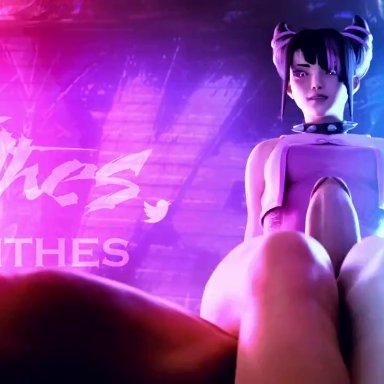 street fighter, street fighter 6, juri han, nithes, 1boy, 1girls, faceless male, girl on top, thick thighs, thigh sex, 3d, animated, no sound, tagme, video