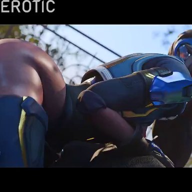 blizzard entertainment, overwatch, overwatch 2, amelie lacroix, widowmaker, swursterotic, 1boy, 1boy1girl, 1girls, ass, ass focus, big ass, bottomless, bouncing ass, braided hair