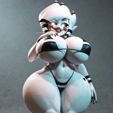 five nights at freddy's, fredina's nightclub, marie (cally3d), puppet (fnaf), 1girl, 1girls, big ass, big breasts, big butt, bright eyes, curvy, female, female only, huge ass, huge breasts