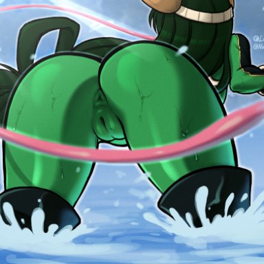 boku no hero academia, my hero academia, asui tsuyu, tsuyu asui, lordguyis, 1girls, anus, anus visible through clothes, ass, ass focus, bodysuit, cameltoe, female, female focus, female only