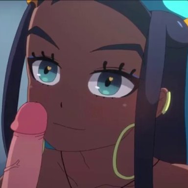 pokemon, pokemon ss, pokemon swords &amp; shield, nessa (pokemon), kamuo, 1boy, 1boy1girl, 1girls, black hair, blue highlights, bouncing breasts, clapping ass, clapping butt, completely naked, completely naked female