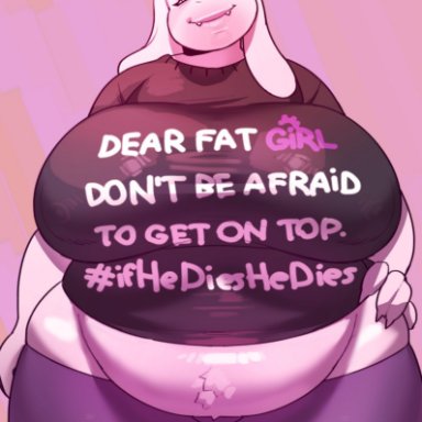 undertale, undertale (series), boss monster (undertale), toriel, arachnoid888, anthro, ass, belly, big belly, big breasts, blush, bottomwear, bovid, breasts, caprine