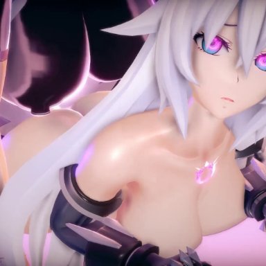 neptunia (series), black heart, nepgear, noire, purple sister, taihou1944, 1futa, 1girls, ass, big breasts, blue eyes, breasts, clenched teeth, corruption, elbow gloves