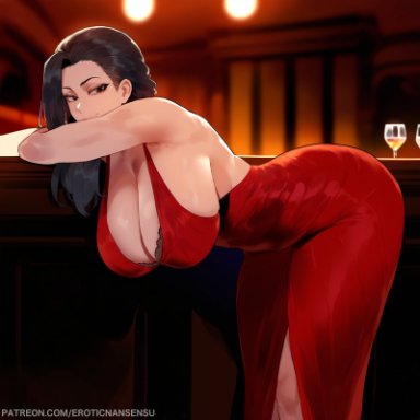 my hero academia, momo yaoyorozu, erotic nansensu, bedroom eyes, bent over, big ass, big breasts, curvy, lingerie, panties, seducing, seductive, teenager, thick thighs, ai assisted