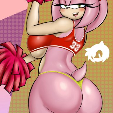 sega, sonic (series), sonic the hedgehog (series), amy rose, texalunax, accessory, anthro, big breasts, blush, breasts, clothing, eulipotyphlan, eyelashes, female, fur